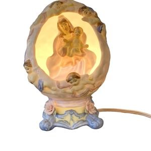 Vintage Ceramic Madonna & Child Accent Nightlight - switched {30% off bundled}